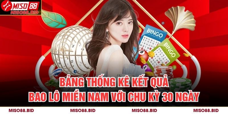 Bảng thống kê kết quả bao lô miền nam với chu kỳ 30 ngày
