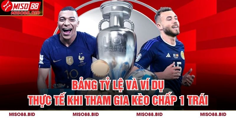 Bảng tỷ lệ và ví dụ thực tế khi tham gia kèo chấp 1 trái