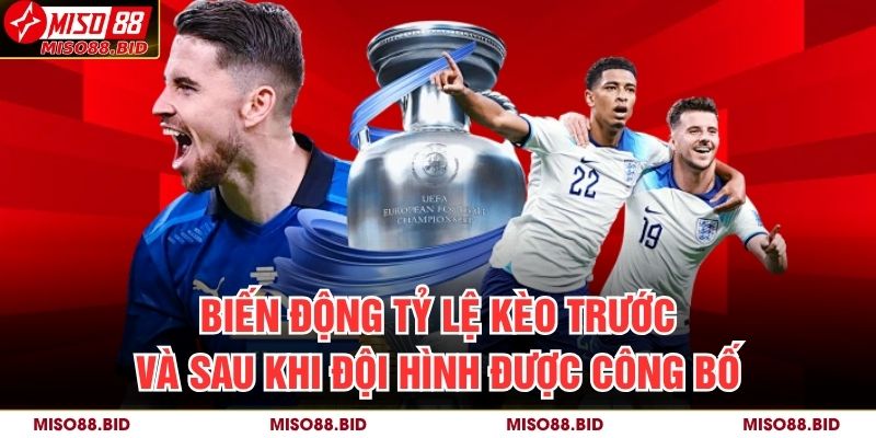 Biến động tỷ lệ kèo trước và sau khi đội hình được công bố
