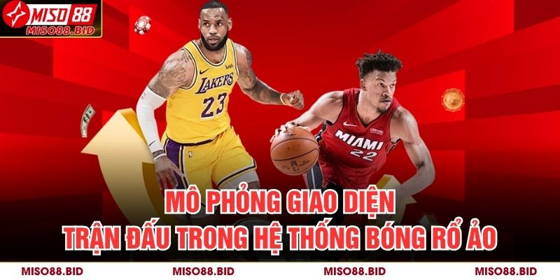 Mô phỏng giao diện trận đấu trong hệ thống bóng rổ ảo